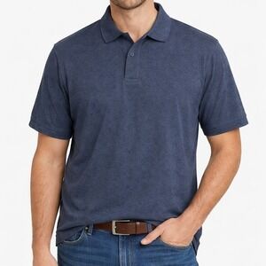 Eddie Bauer Mens Polo Shirt Short Sleeve Cotton Blend Casual Navy Blue XL